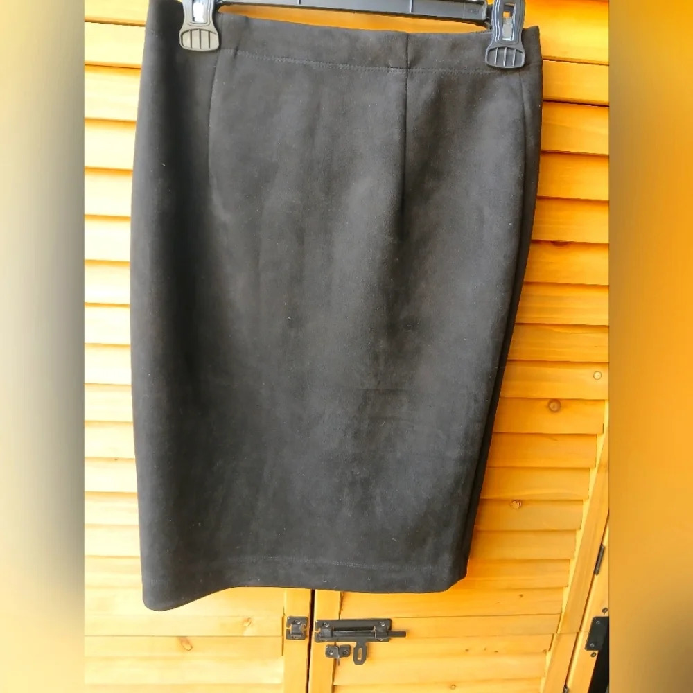 Philosophy Black Suede Pencil Skirt